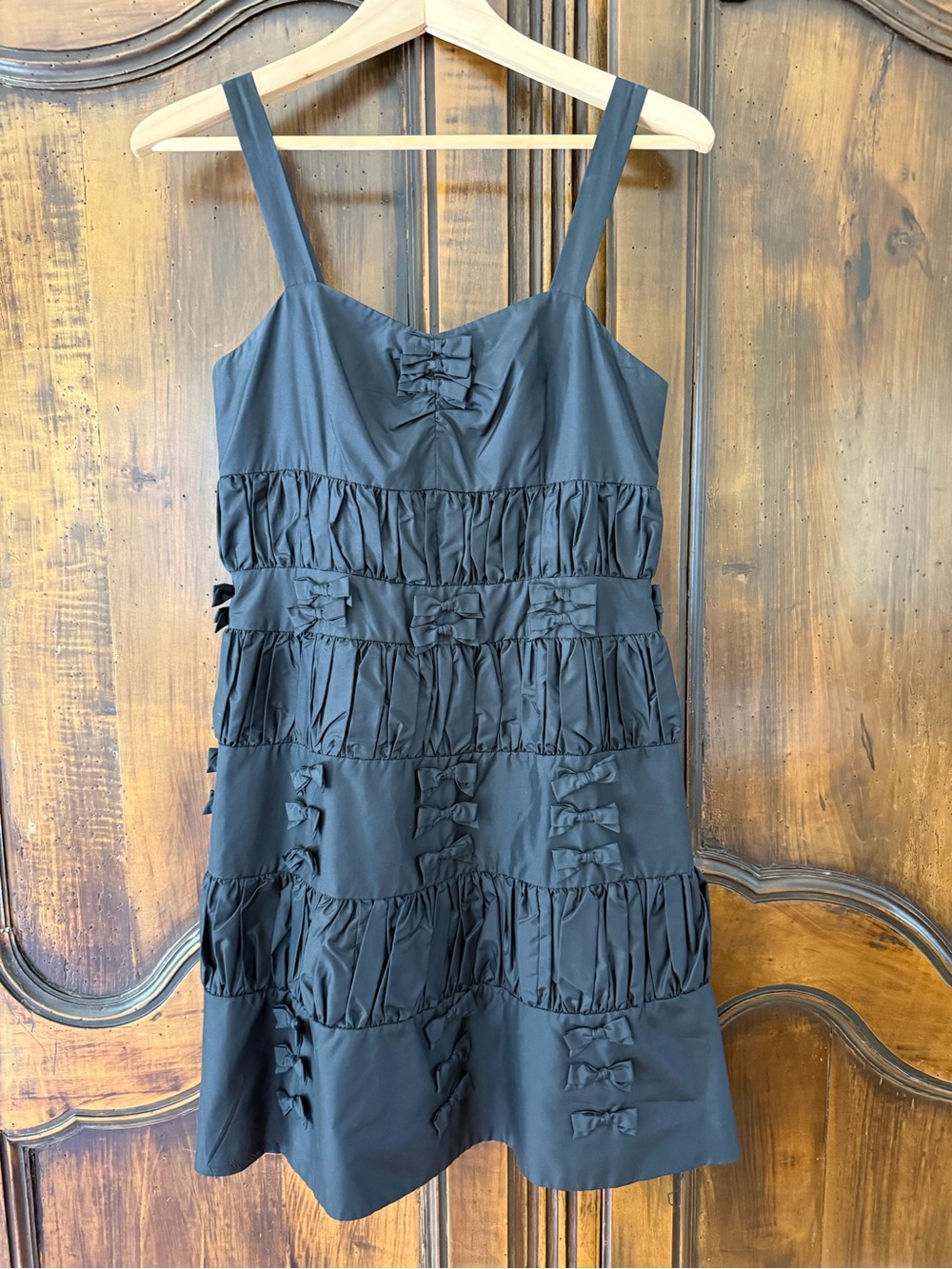 Marc by Marc Jacobs  Black Ruffle Bow Silk Dress Sz 2